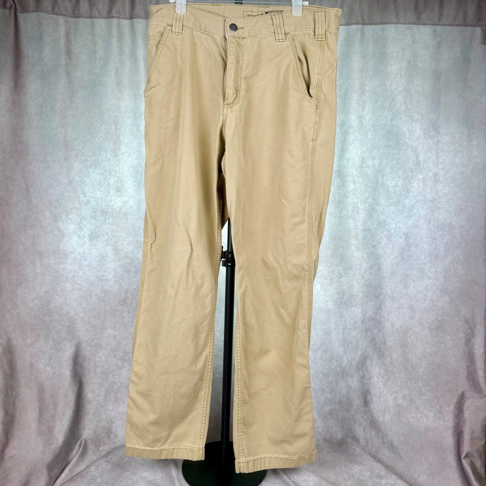 Carhartt Rugged Flex Relaxed Fit Canvas Work Pants Tan Khaki 32x32